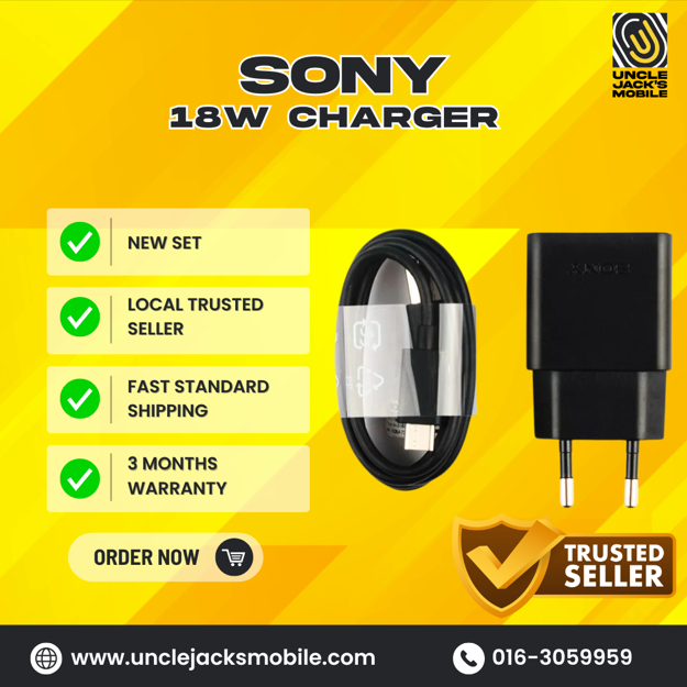 Picture of SONY EU SPEC FULLSET 18W CHARGER WITH TYPE-C (WITHOUT BOX)